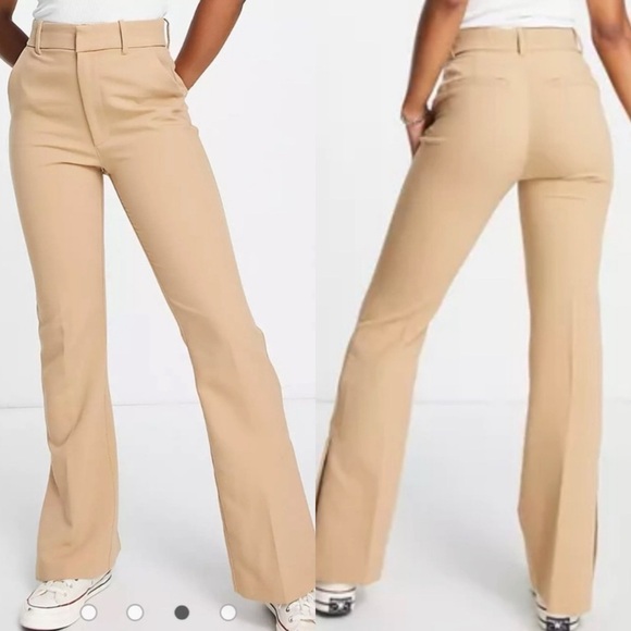 Abercrombie & Fitch Pants - ABERCROMBIE + FITCH Tailored Split Hem Career Professional Flare Camel Trousers